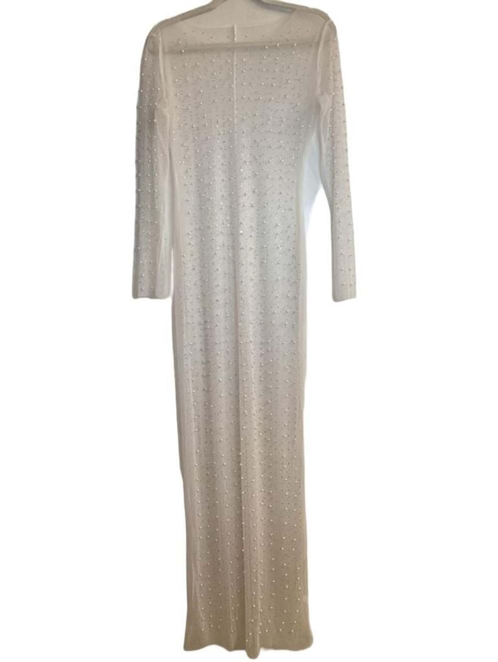 Sheer Pearl Maxi Dress Ivory